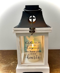 Dove Lantern w/ Flameless Candle From The Flower Loft, your florist in Wilmington, IL